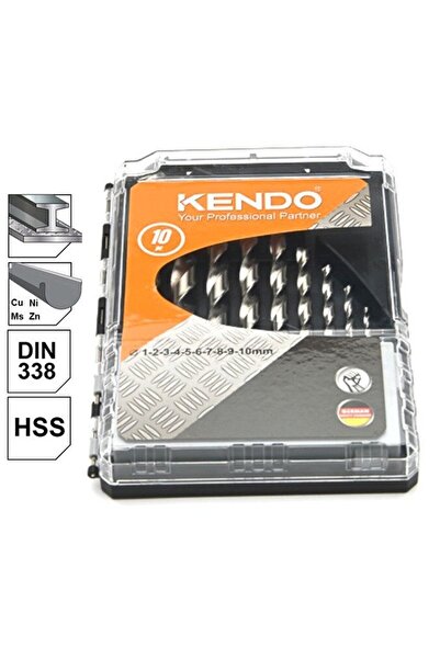 Kendo Set de burghie elicoidale pentru metal, HSS, 1-10 mm