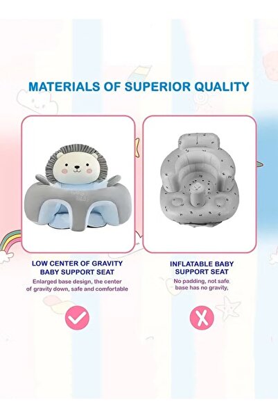 Generic Baby Sitting Support Seat Learning Sitting Chair Cartoon Baby Sofa Floor Seat PP Cotton Filling