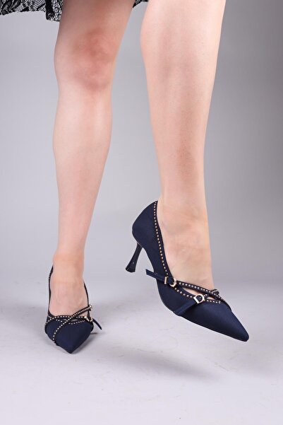 Birikon GLIY Золоті туфлі на підборах з аксесуарами СИНІЙ