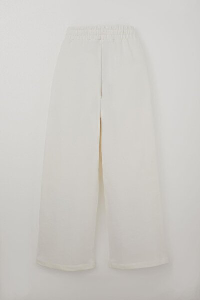 LOCO LOCO KIDS Locoloco Girls' Sweatpants Lace-Up Wide Leg Elastic Waist 9-14 Years Old, Ecru