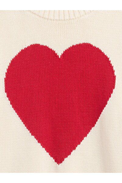 GAP Kadın Krem Relaxed Crop Intarsia Kazak