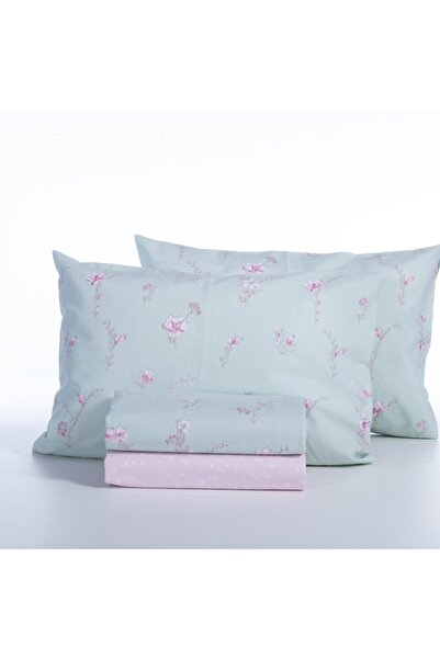 Nef Nef Homeware Set of 2 flat sheets 240x270 cm + 2 pillowcases 52x72 cm - Nef-Nef Irida Mint