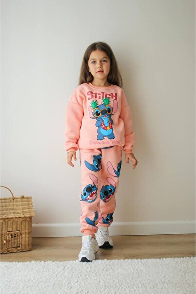 NURTOPU Girls' Set, Top and Bottom Set, 3-Thread Ribbed, Thick Inside, Winter Full Lycra Cotton Fabric