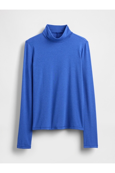 GAP Kadın Mavi Tüy Hafifliği Kayık Yaka Kazak