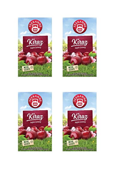 teekanne Kiraz Meyve Çayı 4'lü Paket (4x20 - Toplam 80 Süzen Poşet) - %100 Ka...