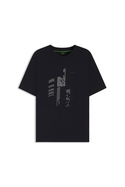 BOSS Baskılı pamuk jarse tişört