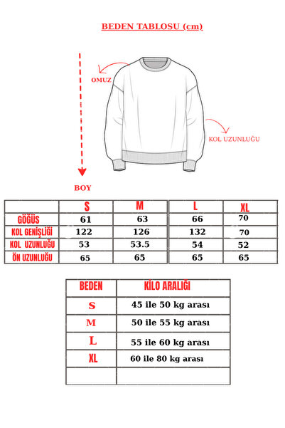 Miyalon Kadın Oversize USA Baskılı Bisiklet Yaka Sweatshirt
