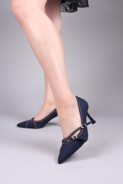 Birikon GLIY Золоті туфлі на підборах з аксесуарами СИНІЙ