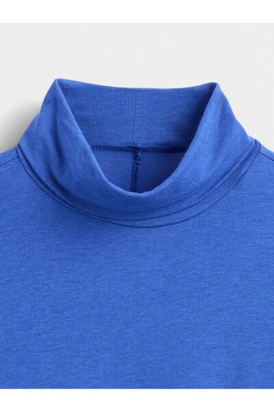 GAP Kadın Mavi Tüy Hafifliği Kayık Yaka Kazak