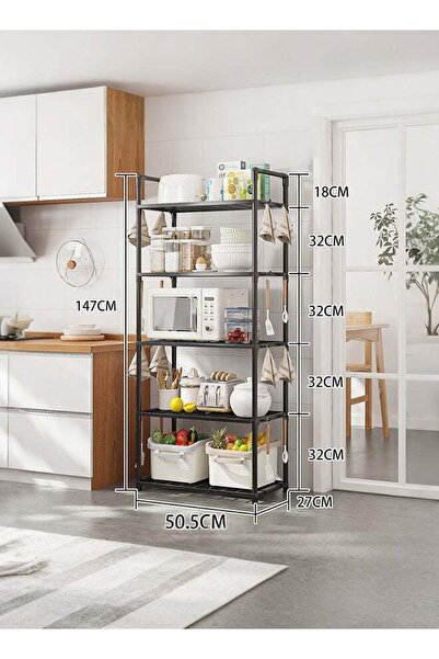 VOGMAX رف تخزين معدني متين من 5 طبقات - قابل للطي، سعة كبيرة، أسود