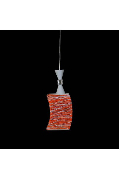 RFAN Pendant, Model 2716-1, with Lampshade, 1 x E27, Adjustable Height, Red