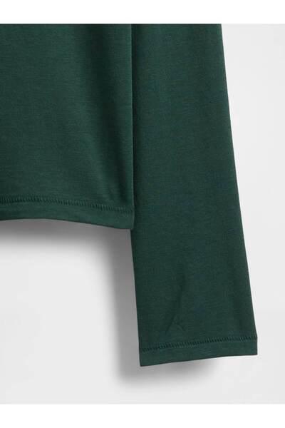 GAP Kadın Yeşil Tüy Hafifliği Kayık Yaka Kazak