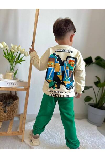 NURTOPU Boys' Suit, Top and Bottom Set, 3-Thread Ribbed, Thick Inside, Winter Full Lycra Cotton Fabric