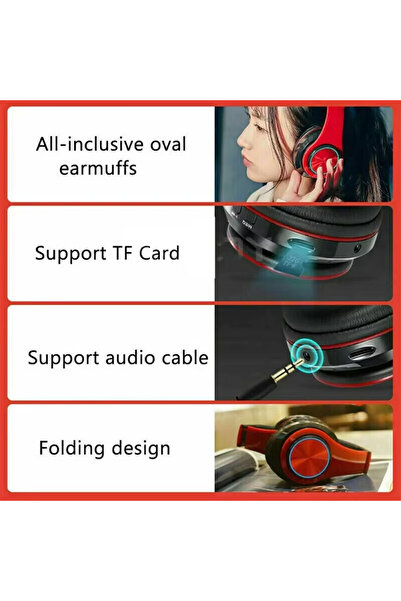 Generic Foldable Sports Gaming Wireless Bluetooth Headphone With Microphone On-Ear Headset Stereo Sound