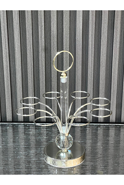 DVINA حامل تقديم فناجين قهوة 6 فنجان فضي