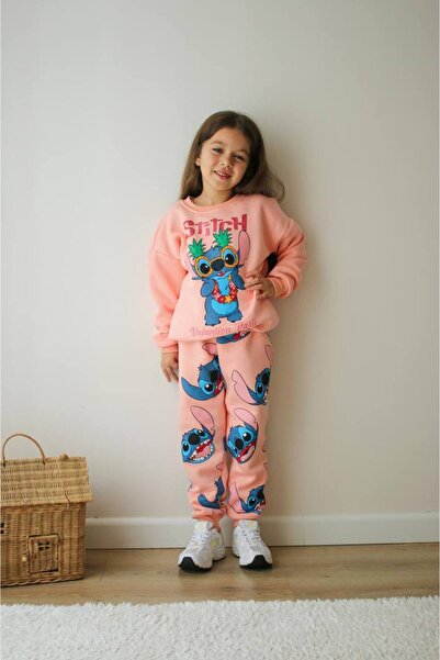 NURTOPU Girls' Set, Top and Bottom Set, 3-Thread Ribbed, Thick Inside, Winter Full Lycra Cotton Fabric