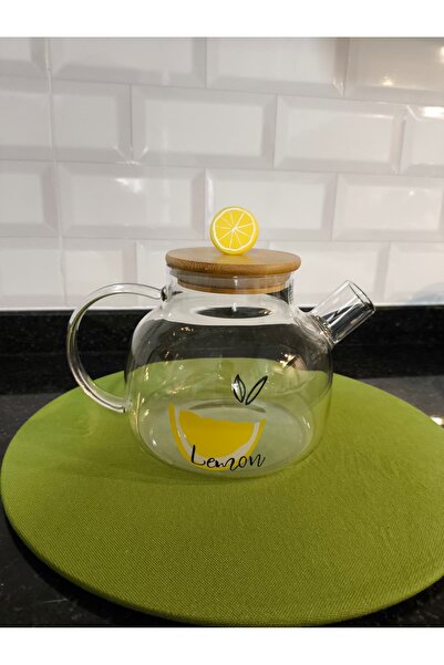 SUBBY Cam Demlik-Bitkisel Çay Demleme-1000ml-Sızdırmaz Bambu Kapak