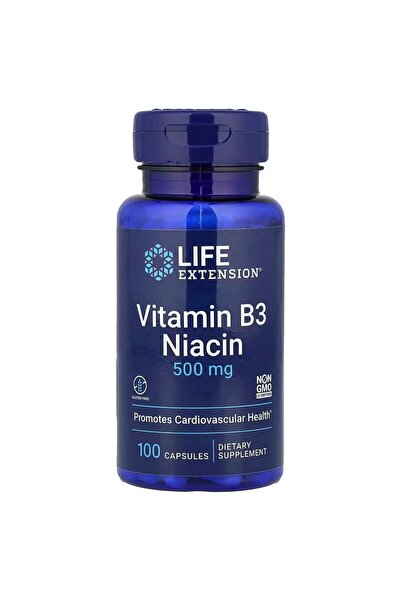 Life Extension Vitamin B3 Niacin 500 mg 100 Capsules