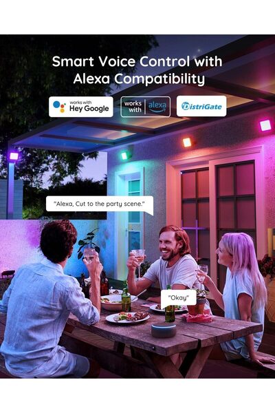 Generic Govee Outdoor Flood Lights 4 Pack - RGBIC 2200-6500K Dimmable, WiFi App, Alexa, IP66