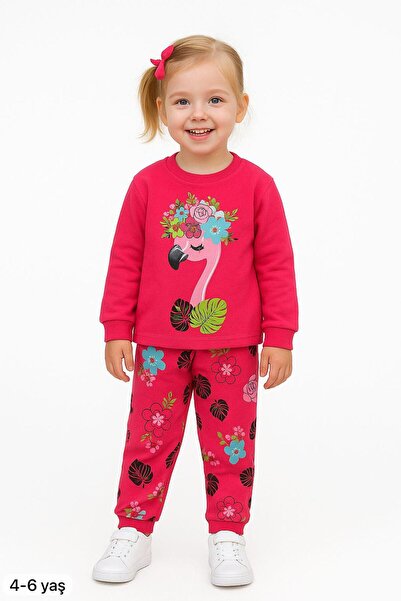 Zelhankids Patterned Girl's Tracksuit Set