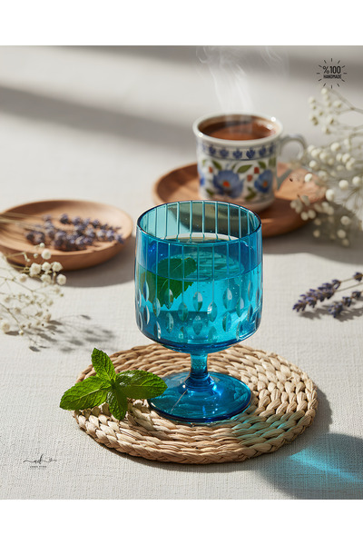 AKDEN STORE El İşçiliği Kesme Dekor Kahve Yanı Bardağı, Tatlı Cup Bardağı