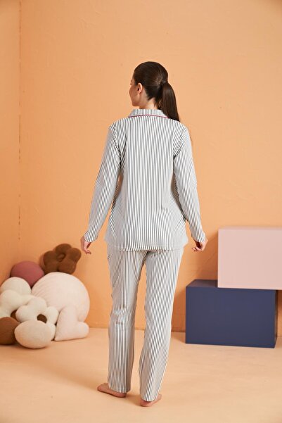 PJS KADIN DÜĞMELİ PİJAMA TAKIM
