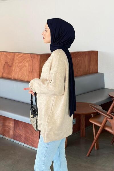 lamelif Pulover casual texturat bej