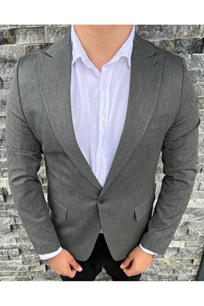 SABRİ ZENGİN Men's Slim Fit Italian Cut Polyviscon Fabric 4 Season Jacket