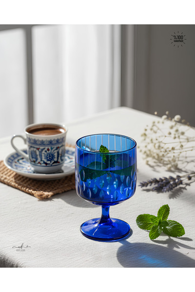 AKDEN STORE El İşçiliği Kesme Dekor Kahve Yanı Bardağı, Tatlı Cup Bardağı