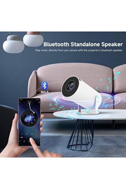 Generic SUMTAB HY300pro Portable Projector — Android 11, 300 ANSI, 4K Support, 30–130in, WiFi 6, BT 5.0