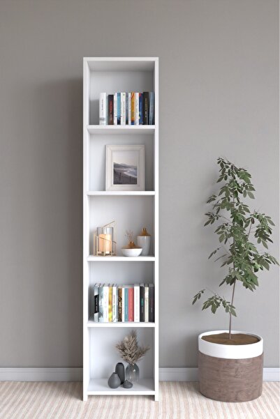 MEK EMİR 5 RAFLI KİTAPLIK BEYAZ