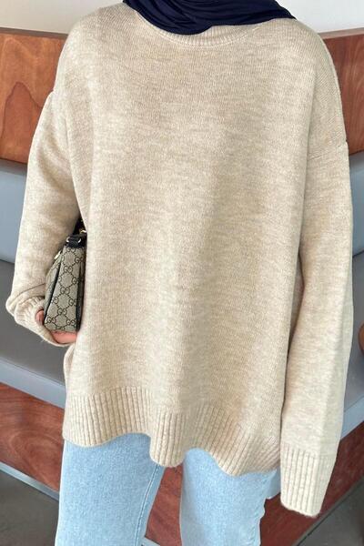 lamelif Pulover casual texturat bej