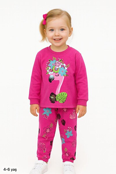 Zelhankids Patterned Girl's Tracksuit Set