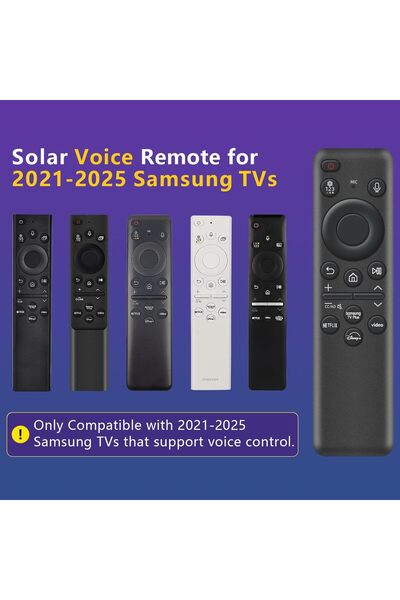 Generic Rechargeable Voice Remote for Samsung Smart TVs (2021–2025) with Solar & USB-C Charging, Voice Sea