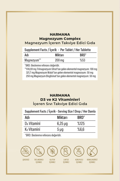 HARMANA 2-Pack Support - Magnesium Complex and Vitamin D3K2