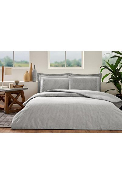 Özdilek Nevresim Takımı Ranforce Çift Kişilik Grı Naturel (4 YASTIK KILIFLI)