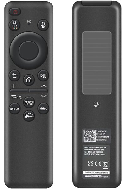 Generic Rechargeable Voice Remote for Samsung Smart TVs (2021–2025) with Solar & USB-C Charging, Voice Sea
