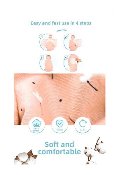 Sevi Bebe Interlock Baby Swaddle, Newborn Swaddle Patterned 100% Cotton Adjustable