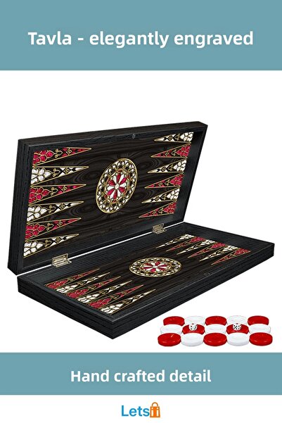 Letsii Classic Embroidered Durable Backgammon Game Set