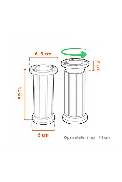 NZB Furniture Bench Cabinet Riser Heightening Leg Adjustable Plastic Foot 4 Pcs 12 cm White
