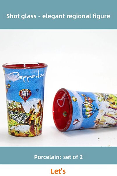 Letsii طقم أكواب شوت من البورسلين المحلي مكون من قطعتين