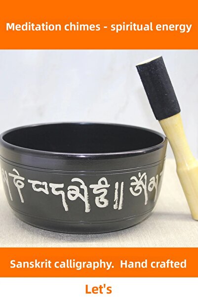 Letsii جرس تأمل نحاسي مصنوع يدويًا للتناغم الروحي مع بوذا
