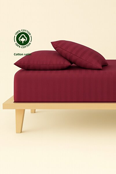 sutra 100% Cotton Satin Solid Color Double Fitted Sheet Set