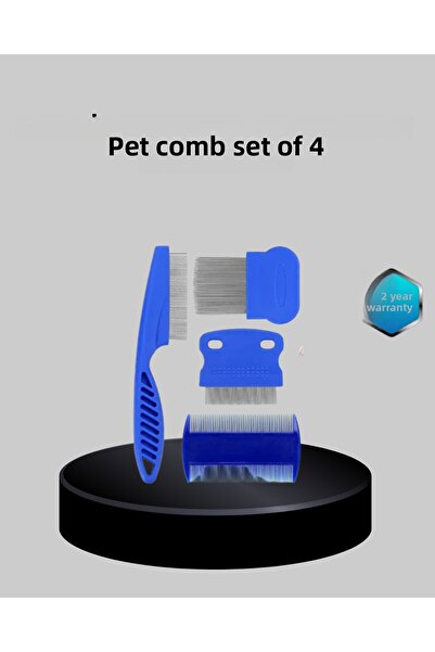 UCUZTEKNO مجموعة العناية بفرو الحيوانات الأليفة - 4 قطع من الفولاذ المقاوم لل...