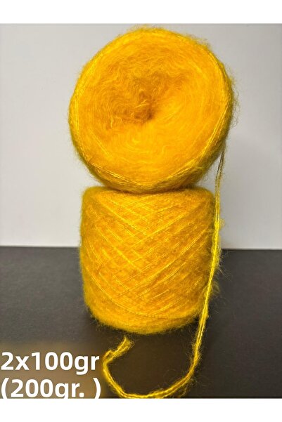Ana&Kuzusu İplik خيط محبوك من نوع موهر بلون الزعفران (2 طبقة) 200 جرام