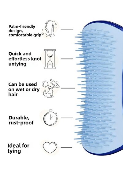 Tangle Teezer Pet Teezer Deshedding Grooming Brush Small Blue Dog Grooming Brush