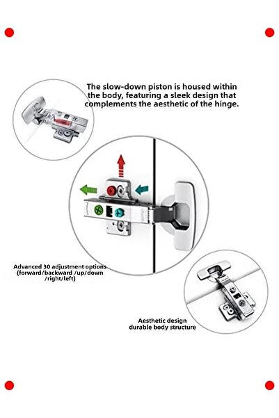 markentegra Braked Cabinet Door Hinge (1 Pair, Piston)