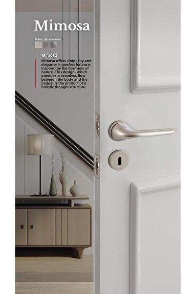 alastore Mimosa - Mâner de ușă pentru cameră cu rozetă pătrată, dreapta stânga, potrivit pentru interiorul casei - mânere pentru uși - a202cs