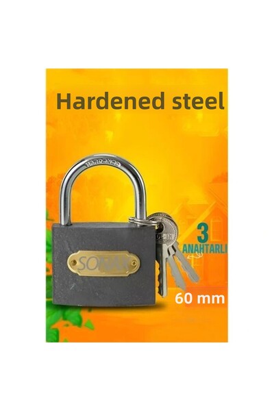 shopwave Steel Padlock 60 mm Design with 3 Keys