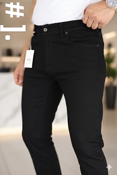 Mamlay Premium Μαύρο Κανονικό Ελαστικό Τζιν Παντελόνι